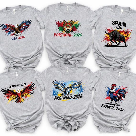 Country Soccer Fan T-Shirt Set, Family Matching Shirts 2026, Soccer Cup 2026 T-Shirt, USA Canada Mexico 2026 Football Shirt