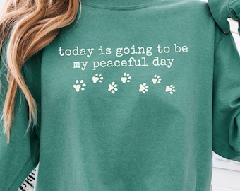 Comfort Colors Peaceful Day Long Sleeve Shirt, Dog Lover Gift