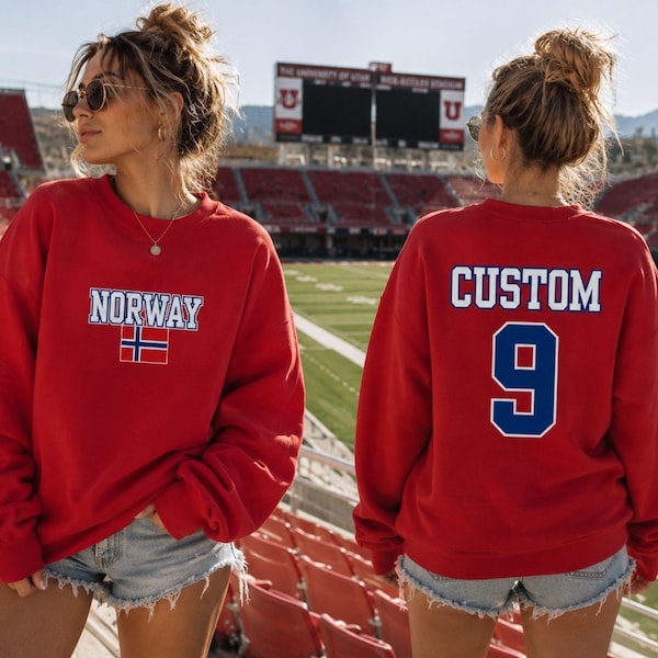 Custom Norway Soccer Jersey Style T-Shirt, Sporty Flag Apparel, Game Day Tee