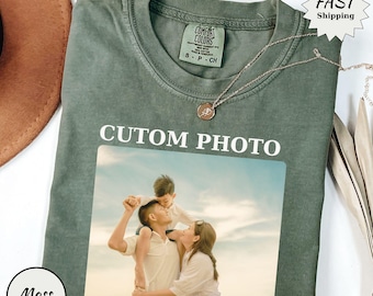Benutzerdefiniertes Foto Shirt, personalisiertes T-Shirt, Komfort Farben Bild T-Shirt, Familienfoto Shirt, benutzerdefinierter Text Shirt, Foto Geschenk T-Shirt