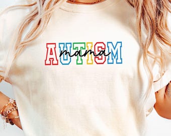 Comfort Colors Autism Mama T-Shirt, Neurodiversity Awareness