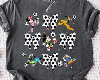 Disney Soccer Shirt Comfort Colors, Mickey and Friends Football Tee, Cute Soccer Bows Shirt, 2026 Soccer Cup Disney Shirt Gift