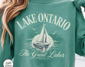 Lake Ontario Comfort Colors Long Sleeve, Great Lakes Shirt, Canada New York Lake Vacation Trip, Souvenir Gift