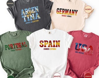 Camiseta Comfort Colors España Fútbol 2026, Ropa para Aficionados de España