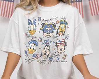 Disney 250 Jahre Jubiläum Shirt, Disney 4. Juli Shirt, Mickey and Friends 250 Jahre Sweatshirt, Familie Disney, Magischer Tag der Unabhängigkeit