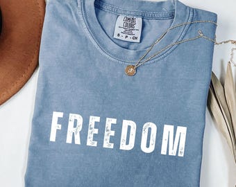 Camiseta Freedom Comfort Colors: Camiseta gráfica patriótica vintage