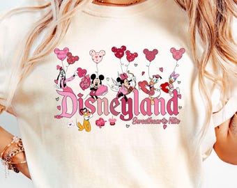 Disneyland Sweethearts Nite Shirt, Valentine's Day Disney Tee, Couples Disney Shirt, Retro Mickey Minnie Heart Shirt, Comfort Colors Tee