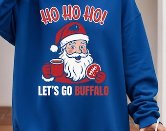 Felpa di Babbo Natale con scritta Buffalo Football: regalo di Natale retrò