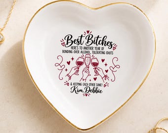 Personalisierte Schmuckschale für beste Freundinnen, Lustiges Geschenk für die beste Freundin, Schmucktablett mit Namen, Freundschaftsgeschenk für sie, Geburtstagsgeschenk für die beste Freundin