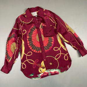 Vintage 90&#39;s Moschino Cheap&Chic Barocco Print Rayon Blouse Shirt size IT42