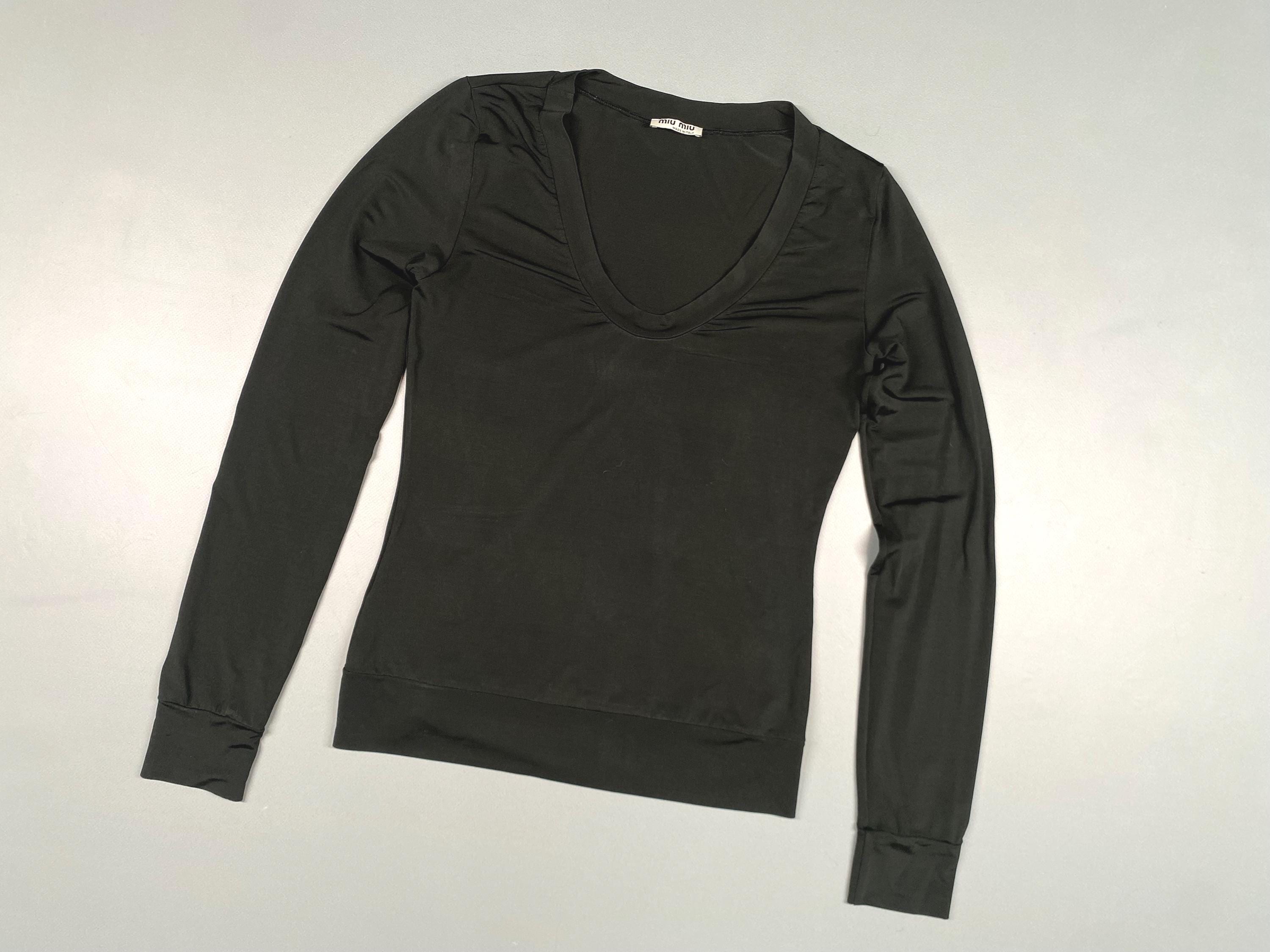 Miu Miu, Vintage MIU MIU Deep Crew Neck Long Sleeve Top/T-Shirt Black size M