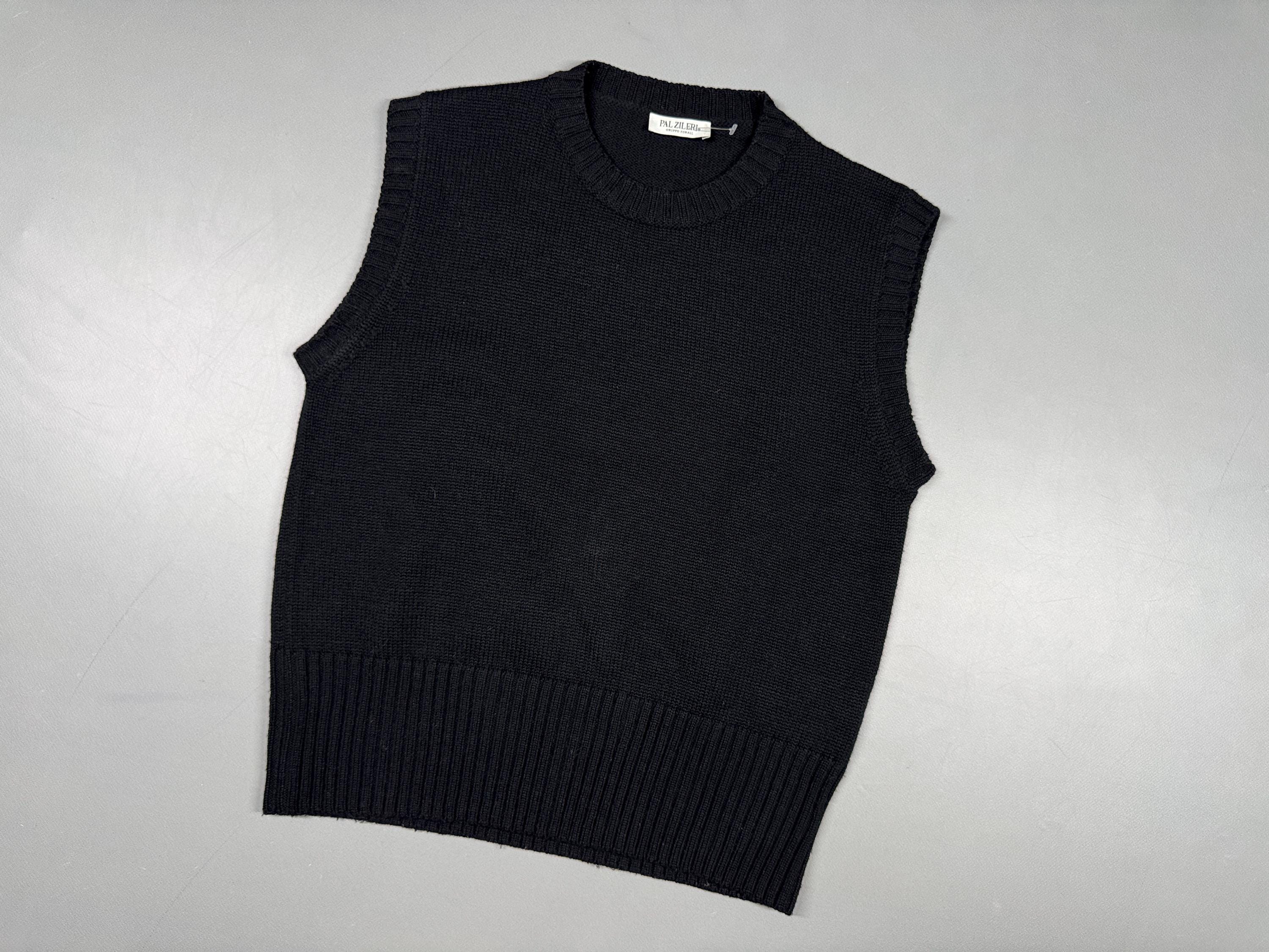 Pal Zileri, Vintage Pal Zileri Wool Knit Vest/Gilet Men's Size S/M Black Made in Italy