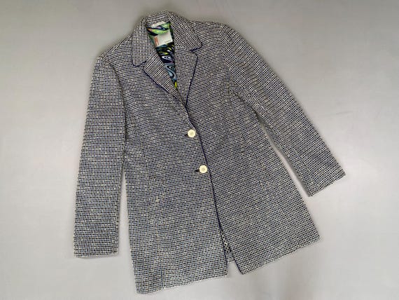 Missoni, Women's Vintage Missoni Checked Multicolor Cotton Blend Blazer size M