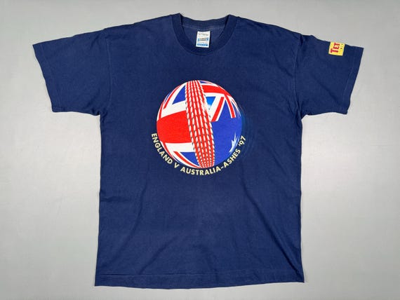 Vintage 90's England vs Australia Cricket Ashes Tour 97' T-Shirt size XL