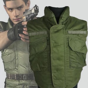 Chris Redfield STARS Vest: Resident Evil Inspired Cosplay - Military Green