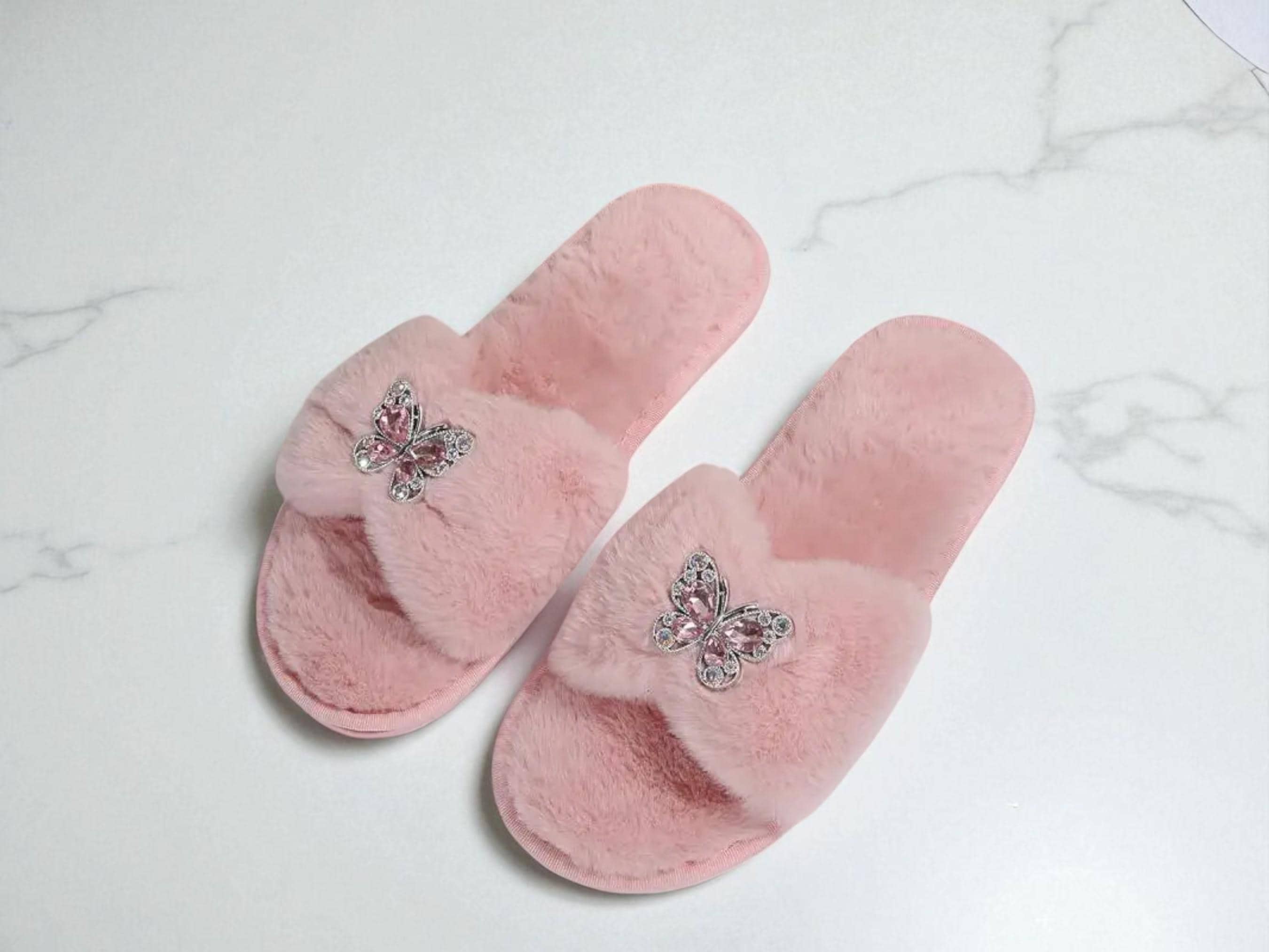 Badslippers Slippers Met Veren Fluffy Slippers Heel België