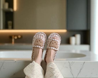 Linnen berenslipper dames: zachte, stille antislip huisslipper