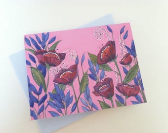 Pretty Pink Poppy - Box of 8 Blank Cards