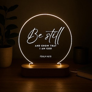 Personalized Bible Verse Night Light – Custom LED Lamp with Scripture – Christian Gift – Faith Decor – Customizable Scripture Light