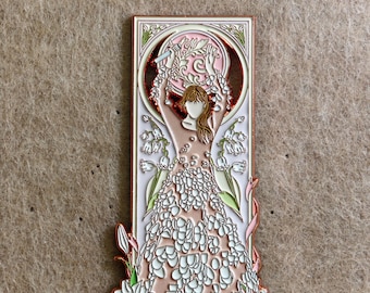 Spring Card Gillter Enamel Metal Inspiration Brooch Pin Fridge Magnet Limited Edition