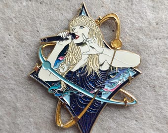 Glitter Enamel Metal Inspiration Brooch Pin Fridge Magnet Limited Edition