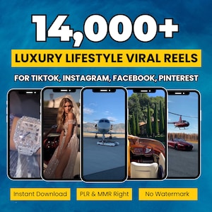 Paquete de contenido Reels con más de 14.000 vídeos de estilo de vida, paquete digital MP4