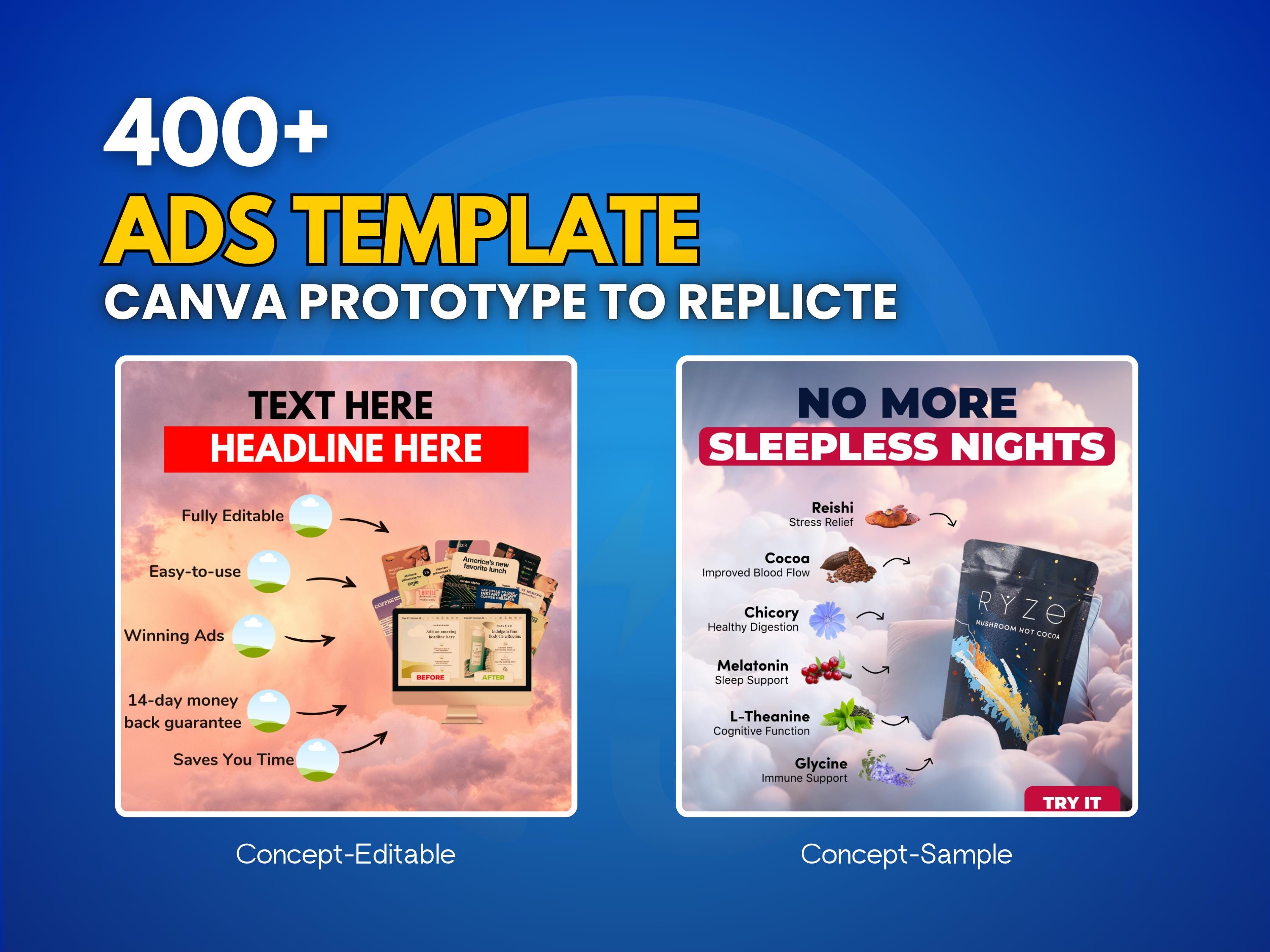 500+ Meta Ad Templates Canva Bundle: Facebook, Instagram, Email (PLR ...