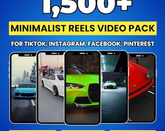 Automotive Reels Bundle, 1500+ Luxury Car Videos for TikTok and YouTube Shorts