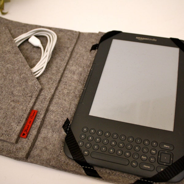 Kindle, Kindle Touch, Kindle 3, Kindle Fire Book Case Wool Felt in Granite