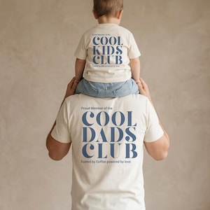 Papa Kind Partnerlook T-Shirt "Cool Dads Club" – Dad & Kid Matching Shirt – Bio Baumwolle – Matching Family Outfit – Geschenk für Papa