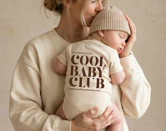 Mama & Baby Partnerlook "Cool Baby" – Matching Outfit Biobaumwolle – Oversized Sweatshirt und Baby Body –Geschenk zur Geburt für Neugeborene