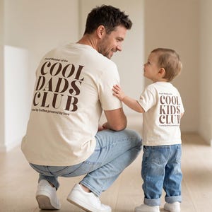 Papa Kind Partnerlook T-Shirt "Cool Dads Club" – Dad & Kid Matching Shirt – Bio Baumwolle – Matching Family Outfit – Geschenk für Papa