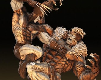 Feral Duel STL Statue – Digital file download