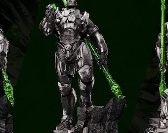 The Sovereign Strategist – Power Armor Commander STL Statue