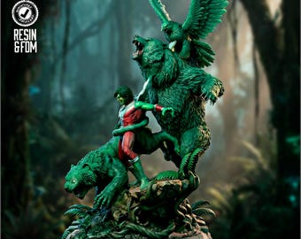 The Primal Metamorph Guardian – Emerald Shapeshifter STL Statue