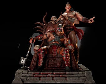 The Tyrant Warlord and The Four-Armed Champion - mythic warrior STL statues
