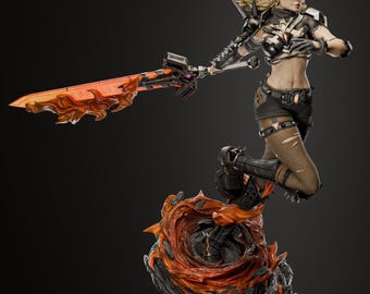 The Soulblade Sorceress – Arcane Warrior STL Statue