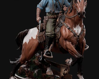 Gunslinger & Loyal Steed STL Statue