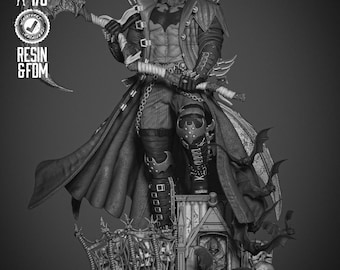 Shadow Vigilante STL Statue – Halloween Dark hero Digital download