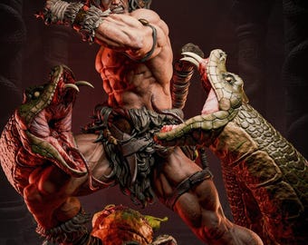 The Serpentbreaker – Savage Mountain Warrior STL Diorama