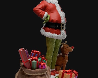 The Holiday Mischief Maker – Whimsical Green Trickster STL Statue