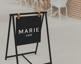 Custom Outdoor Sidewalk A Frame Sign – Swinging Sandwich Board for Cafe, Restaurant, Shop, or Storefront Display and Advertising Signage