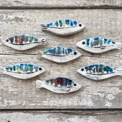 Ceramic Fish Wall Art Bathroom Wall Decor Shoal of Fish Etsy