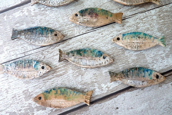 Ceramic Fish Wall Art Fish Wall Decor Shoal Of Fish For Etsy
