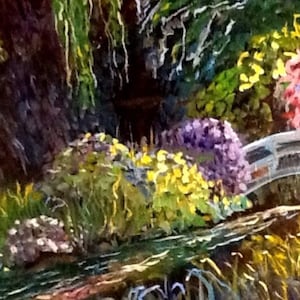 Orginal Oil Painting - Monet&#39;s Garden -  Fine Art