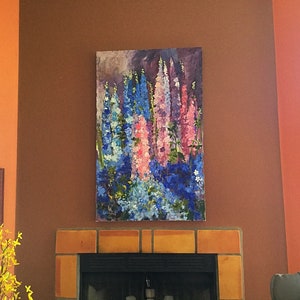 Larkspur Fine Art Large Original Oil Painting image 3