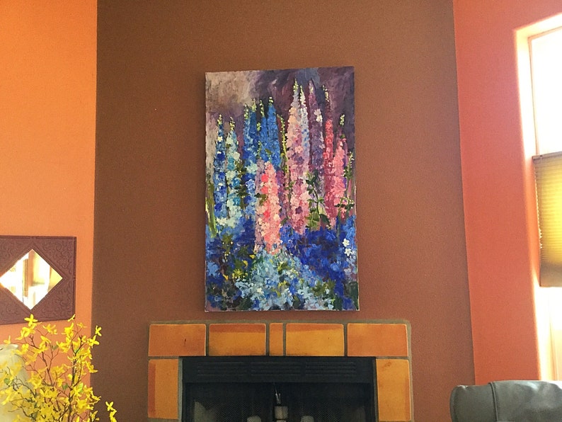 Larkspur Fine Art Large Original Oil Painting image 3