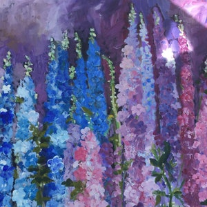 Larkspur Fine Art Large Original Oil Painting image 5