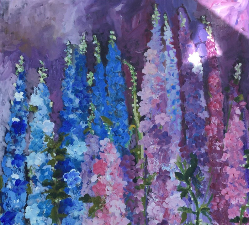 Larkspur Fine Art Large Original Oil Painting image 5