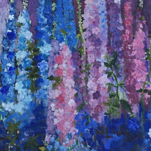 Larkspur Fine Art Large Original Oil Painting image 2